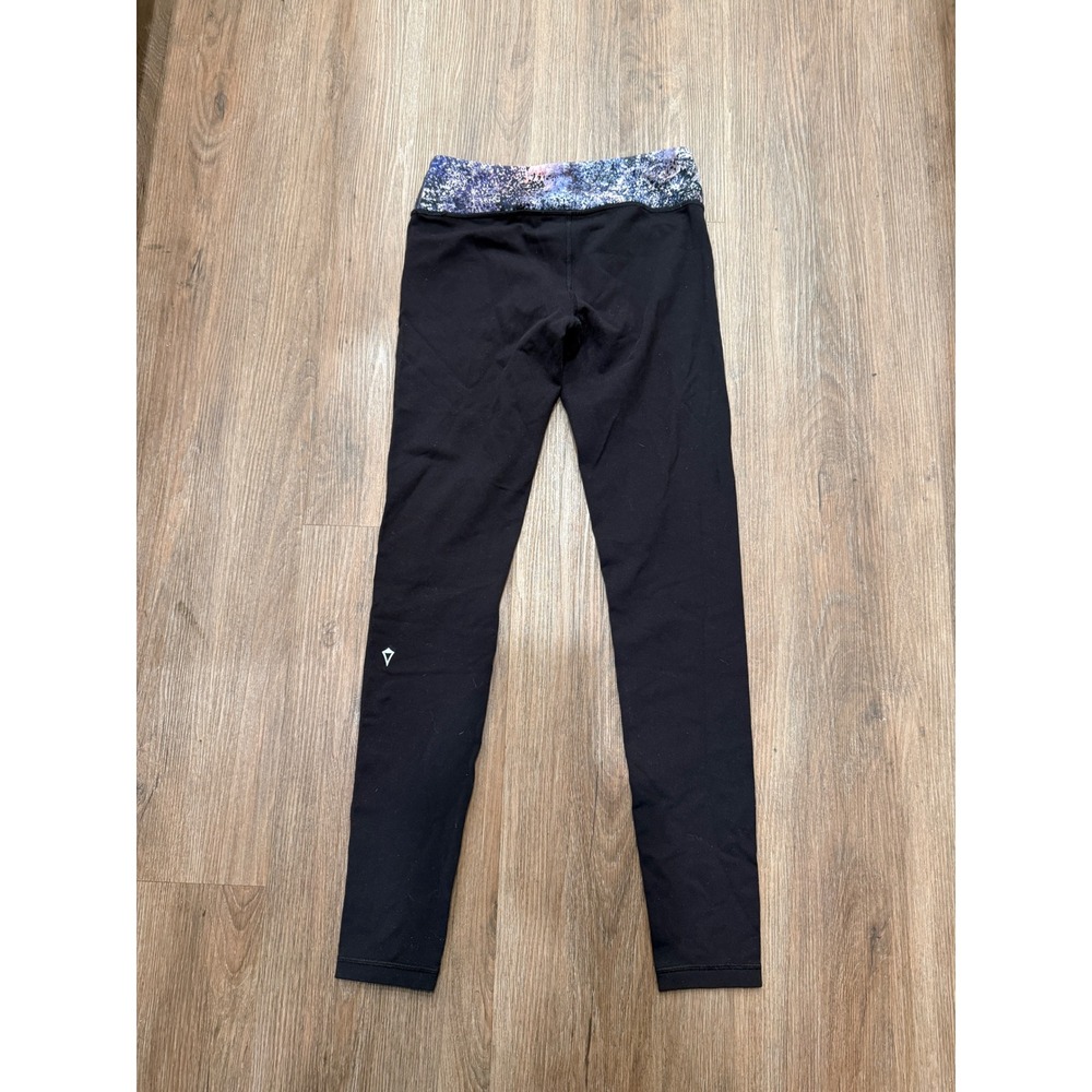 Ivivva by Lululemon Girls Black Galaxy Waistband Athletic Leggings Size 14